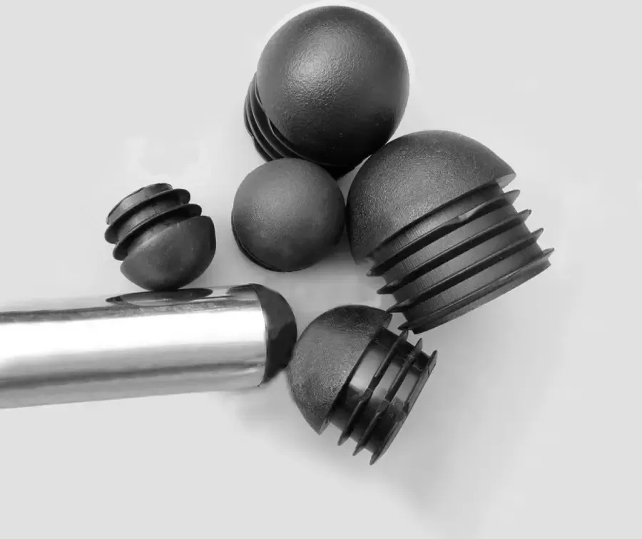 Wood Tools & Deco Set van 32 plastic stoelpootdoppen (intern bolkop rond 14-17-19 zwart) [I-RO-19-B-B] [WD1627125732]