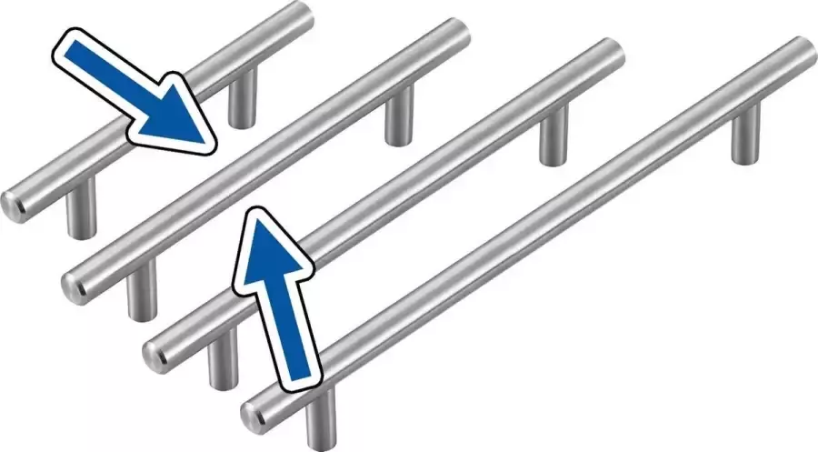 Wood Tools & Deco Set van 4 hoge kwaliteit massief stalen handgrepen (maat 2: 128 200 mm)