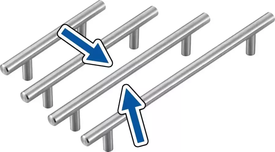 Wood Tools & Deco Set van 4 hoge kwaliteit massief stalen handgrepen (maat 3: 160 250 mm)