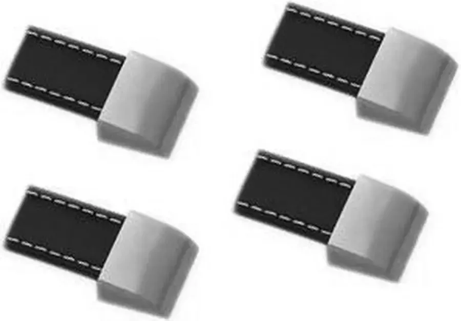 Wood Tools & Deco Set van 4 lederen handvaten (enkel gat zwart)