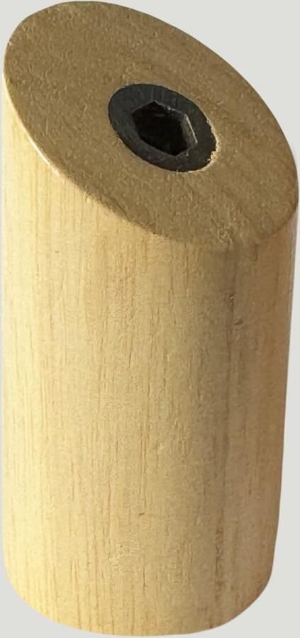 Wood Tools & Deco Set van 6 houten kledinghaken (kapstok) rubberhout