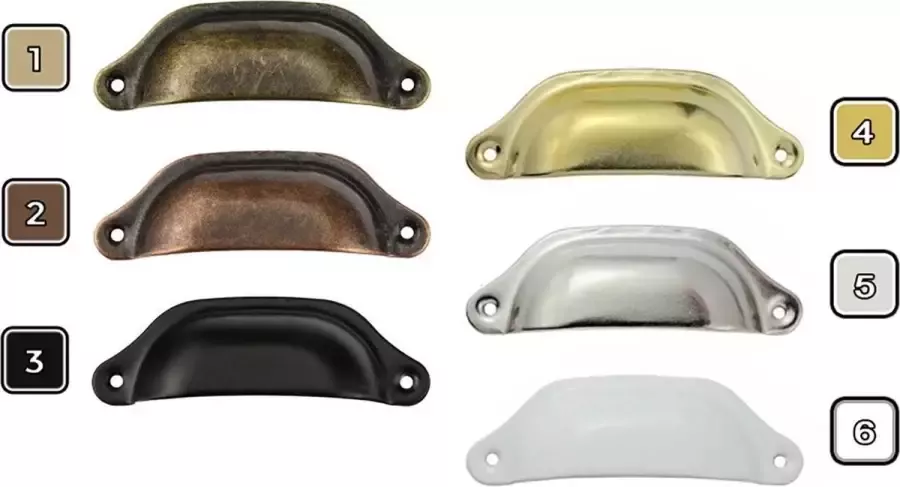 Wood Tools & Deco Set van 8 ijzeren handvaten voor meubels: 4. goud