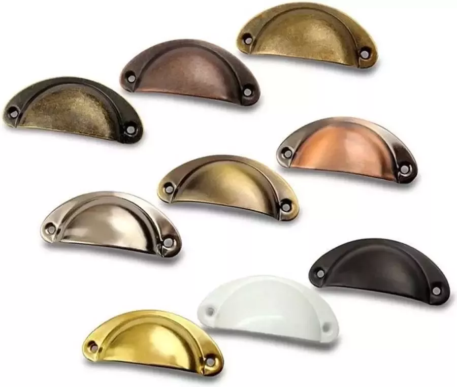 Wood Tools & Deco Set van 8 schelpvormige handgrepen voor meubels: kleur 3