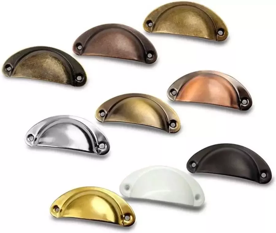 Wood Tools & Deco Set van 8 schelpvormige handgrepen voor meubels: kleur 5