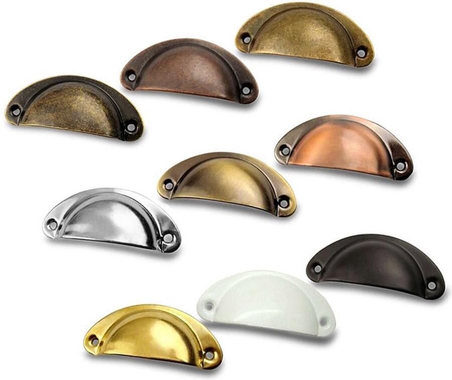 Wood Tools & Deco Set van 8 schelpvormige handgrepen voor meubels: kleur 4