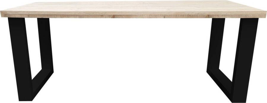 Wood4you Eettafel New England Industrial Wood Hout 180 90 cm 180 90 cm Zwart Eettafels - Foto 5