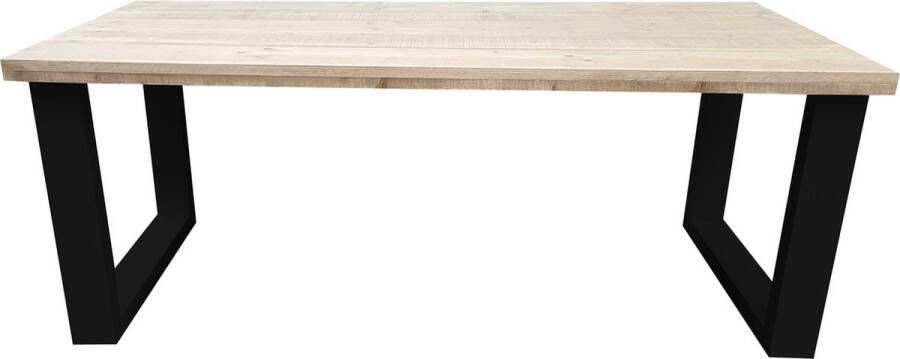 Wood4you Eettafel New England Industrial Wood Hout 200 90 cm 200 90 cm Zwart Eettafels - Foto 4