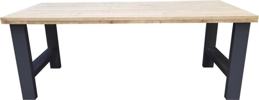 Wood4you Eettafel Seattle Industrial wood hout 200 90 cm