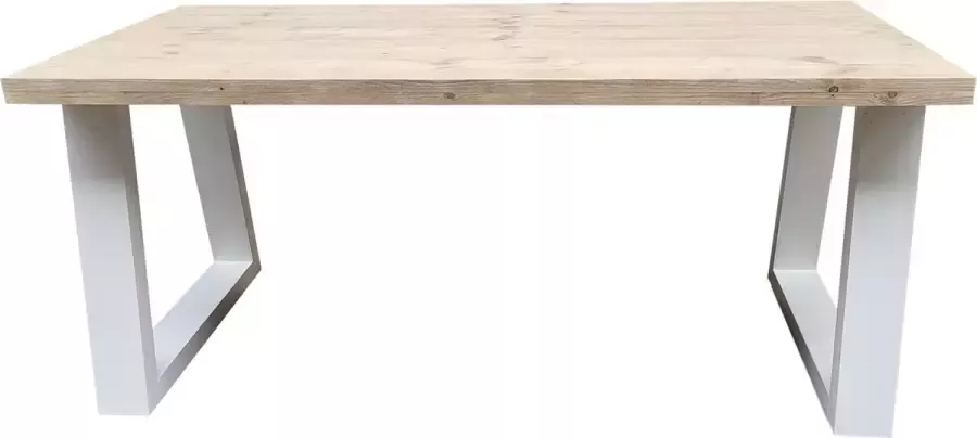 Wood4you Eettafel Vancouver Industrial wood Wit 200 90 cm 200 90 cm Eettafels