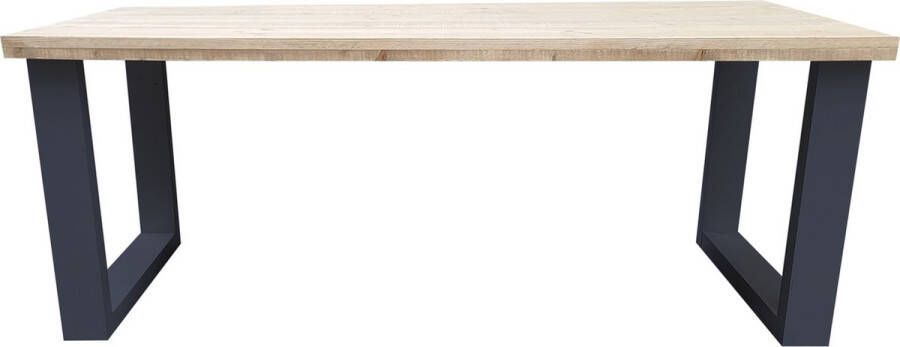 Wood4you Eettafel New England Industrial Wood Hout 220 90 cm 220 90 cm Antraciet Eettafels - Foto 2