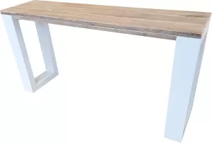 Wood4you Side table enkel steigerhout 160Lx78HX38D cm wit 160cm