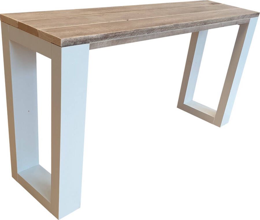 Wood4you Side table New Orleans steigerhout enkel 180Lx78HX38D cm wit - Foto 2