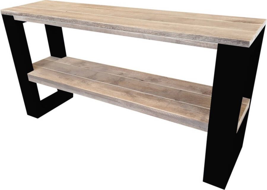 Wood4you Side table New Orleans industrial wood Antraciet Eettafels 130 cm Bijzettafel - Foto 4