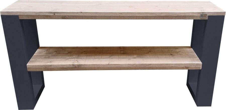 Wood4you Side table New Orleans industrial wood Antraciet Eettafels 180 cm Bijzettafel - Foto 6