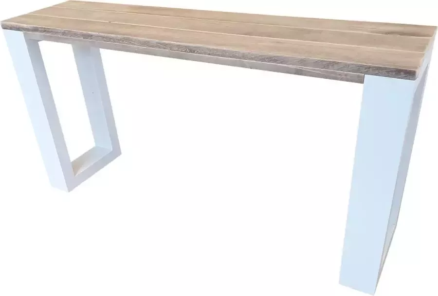 Wood4you Side table New Orleans steigerhout enkel 180Lx78HX38D cm wit - Foto 3