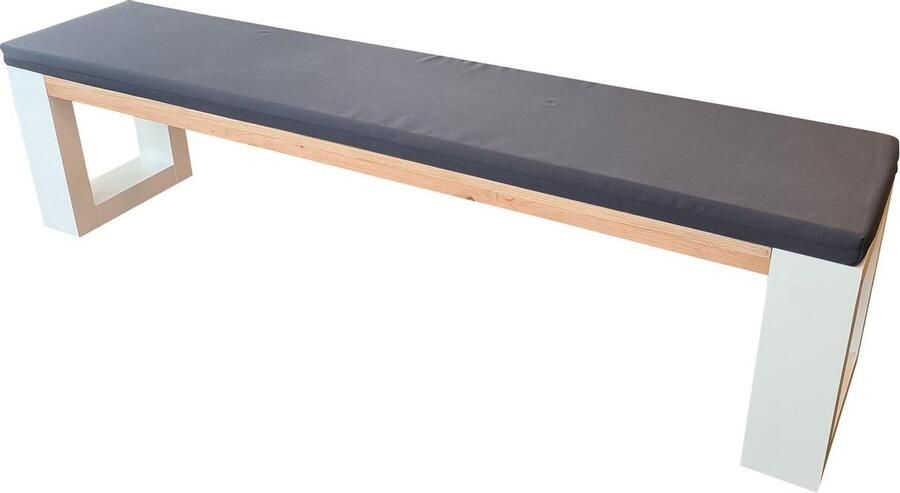 Wood4you Bankje New Jersey eikenhout 120Lx40Hx38D cm incl kussen - Foto 2