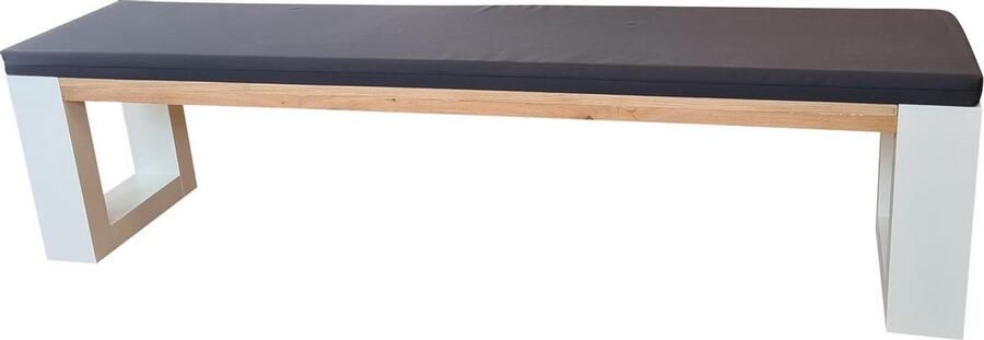 Wood4you Bankje New Jersey eikenhout 120Lx40Hx38D cm incl kussen - Foto 3