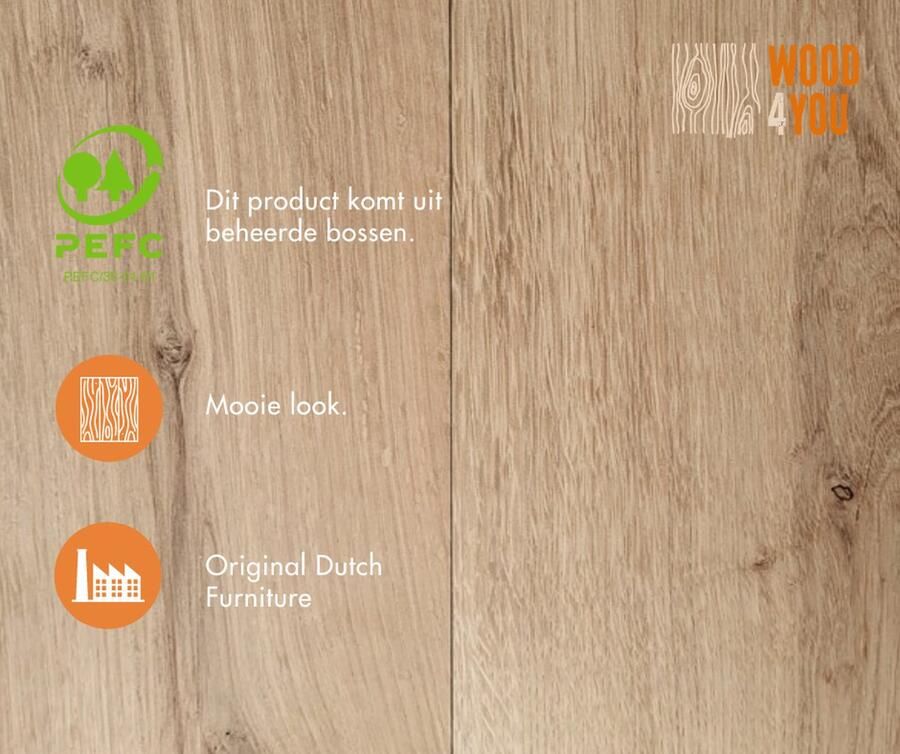 Wood4you Bankje New Jersey eikenhout 120Lx40Hx38D cm incl kussen