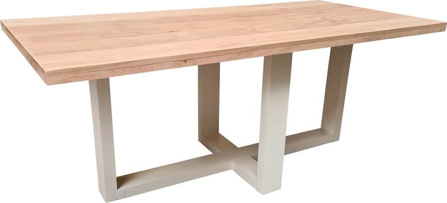 Wood4you Eettafel Miami Eikenhout Wit 220 90 cm 220 90 cm Eettafels