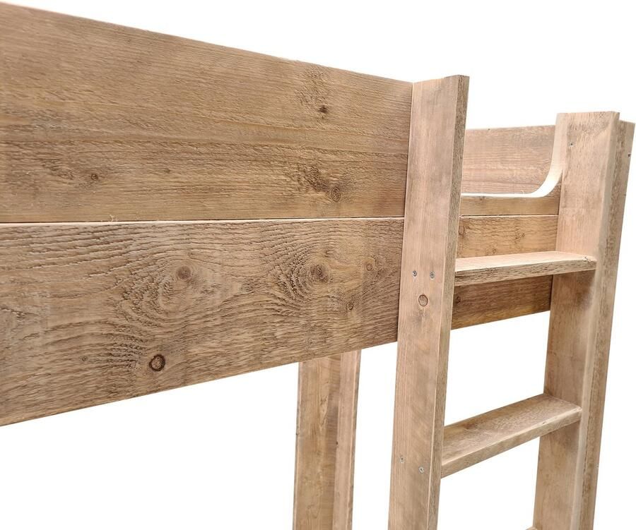 Wood4you Hoogslaper bed Noortje steigerhout 210Lx165Hx96D 210cm