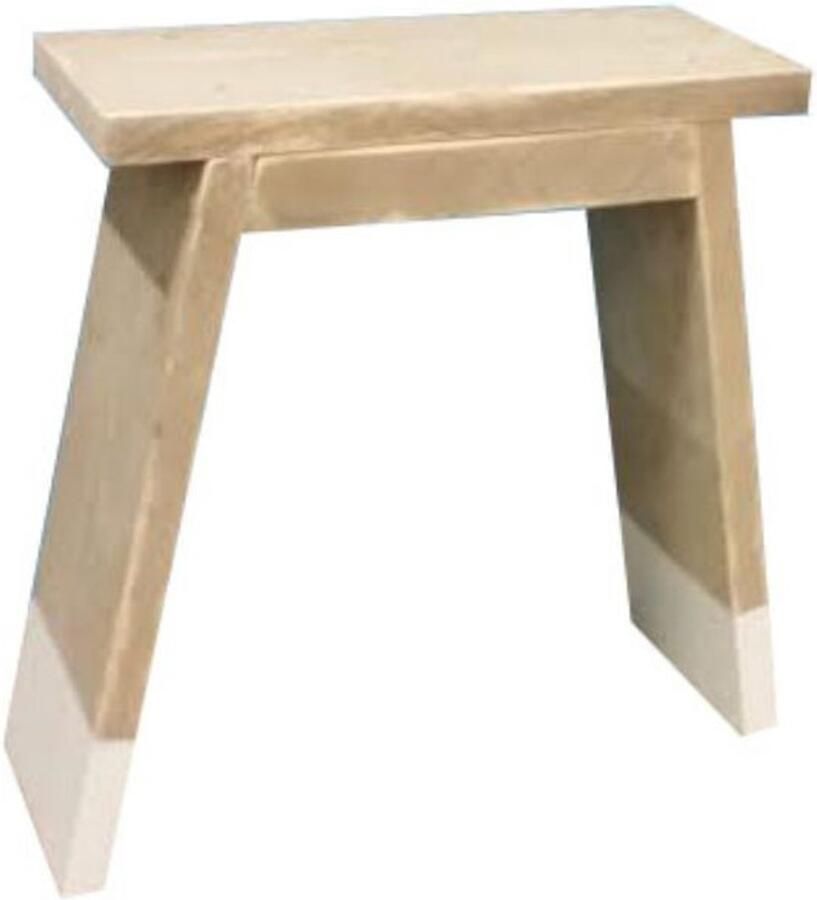 Wood4you Houten bankje 40Bx50Hx18D sloophout Bijzettafel Halbankje bruin