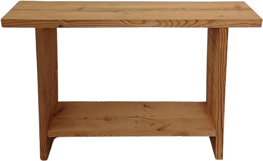 Wood4you Houten bankje 70Bx49Hx18D sloophout Bijzettafel Halbankje Roastedwood
