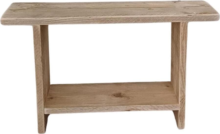 Wood4you Houten bankje 70Bx49Hx18D sloophout Bijzettafel Halbankje Steigerhout