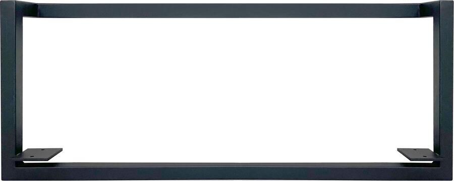 WOODBROTHERS Metalen wandrek beugel zwart 1 105 cm Wandrek industrieel Wandrek metaal zwart Wandrek zwart Wandrek metaal Wandrek keuken Wandrekken Wandrek metaal hout Wandrek industrieel zwart metaal