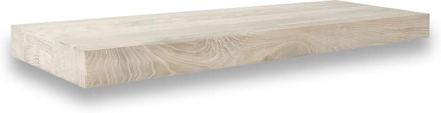 Wandplanken.nl Zwevende wandplank 40 x 20 cm eiken recht Wandplank hout Fotoplank Boomstam plank Muurplank zwevend
