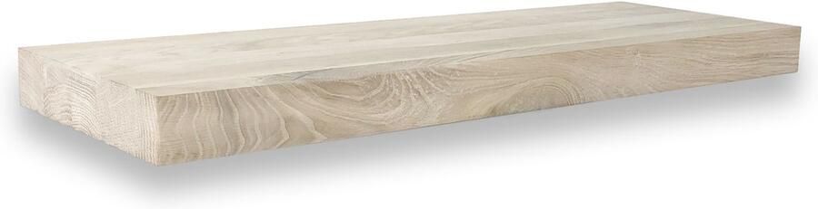 Wandplankwinkel.nl Wandplank zwevend eiken recht 60 x 20 cm Eikenhouten wandplank Zwevende wandplank Fotoplank Boomstam plank Muurplank zwevend - Foto 2