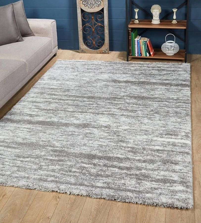 Woodman Carpet EIK Creme-Grijs 140x200cm Hoogpolig vloerkleed