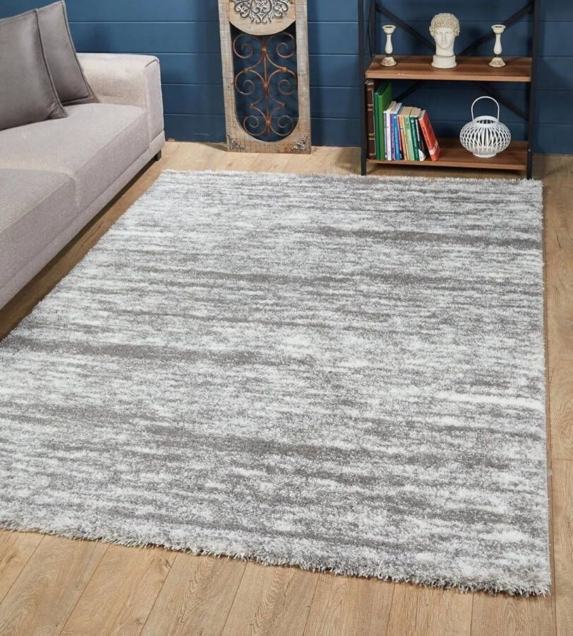 Woodman Carpet EIK Creme-Grijs 200x290cm Hoogpolig vloerkleed