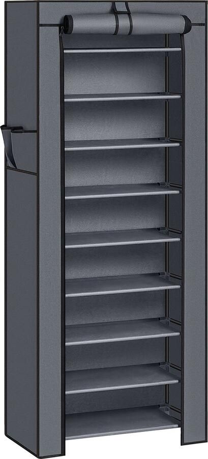 Woon Wereld 10 lagen Schoenenrek Schoenkast Voor ca. 27 paar schoenen Stofdichte kast -Grijs