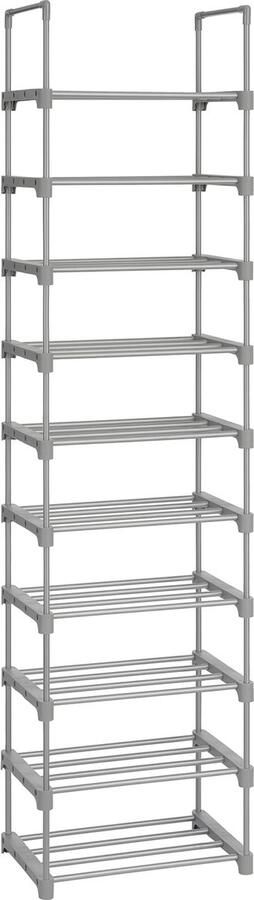 Woon Wereld Schoenenrek Schoenrek Schoenenopslag 10 Planken Multifunctioneel Grijs