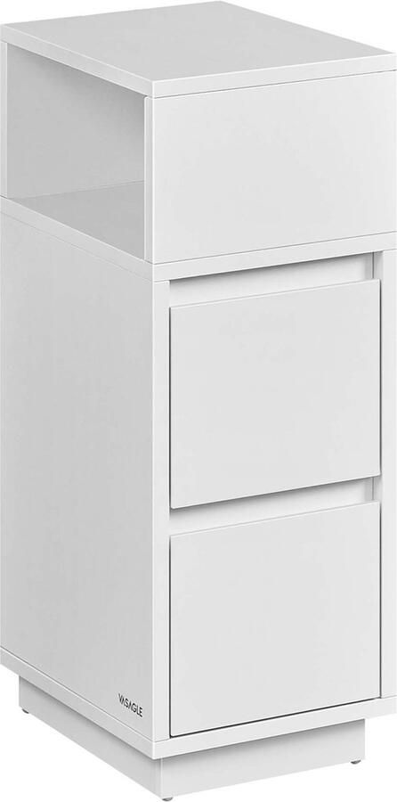 Woon Wereld Smal nachtkastje – Met 2 lades wolkwit