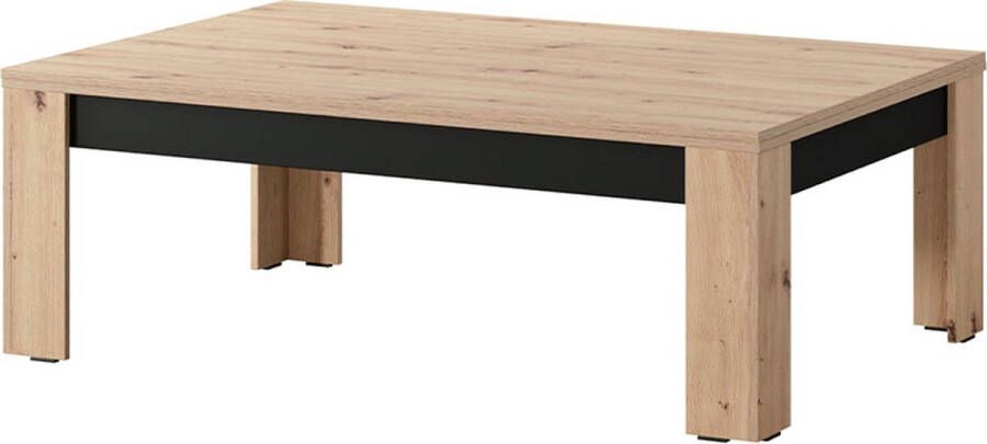 WOONENZO Brussel-Salontafel-Artisanoak-Zwart-Industrieel-135x68-Rechthoekig-Industrieele salontafel-Houten salontafel