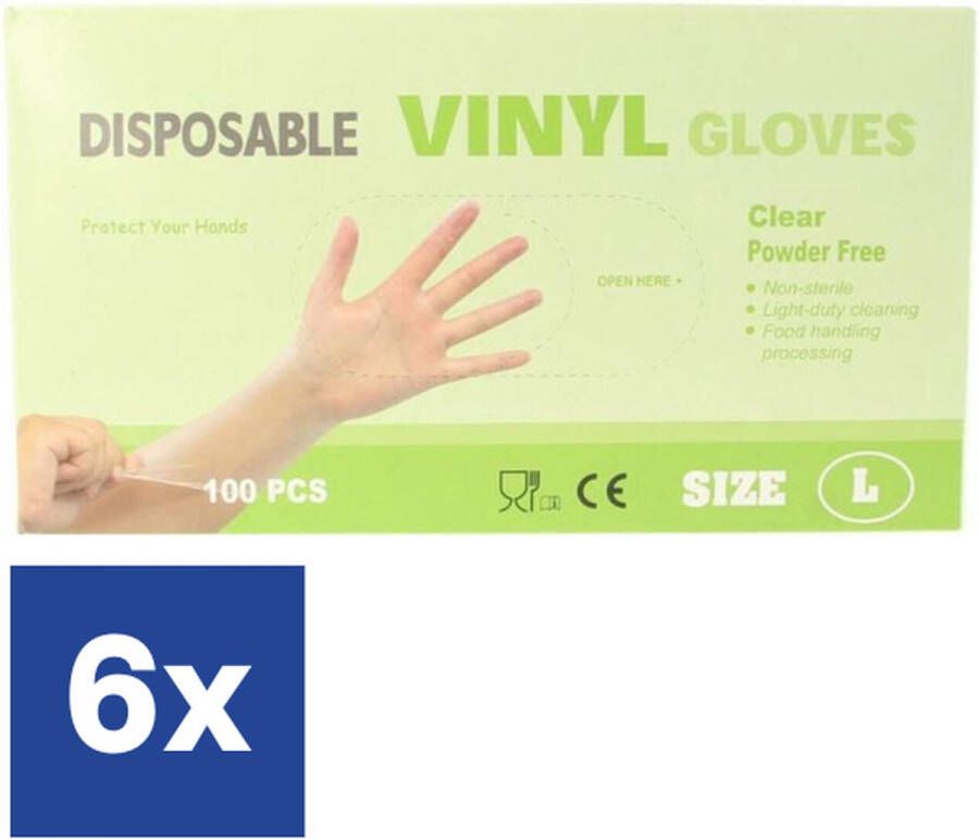 Wooners Vinyl Handschoenen Poedervrij Large 6 x 100 stuks