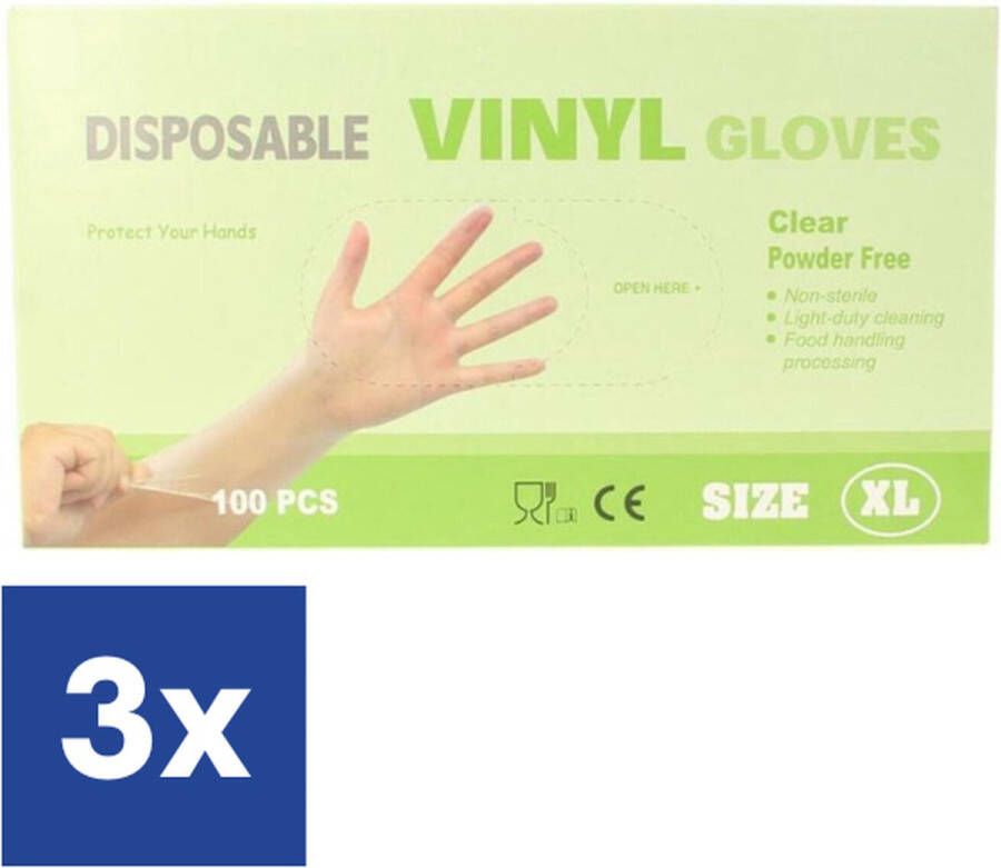 Wooners Vinyl Handschoenen Poedervrij XL 3 x 100 stuks