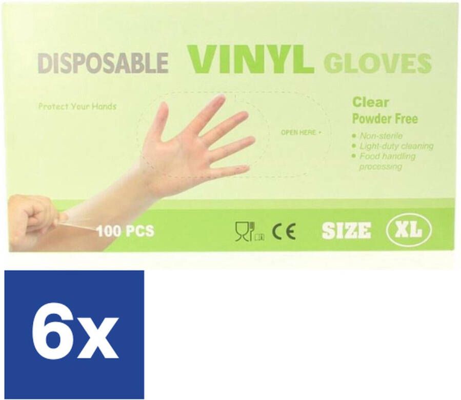 Wooners Vinyl Handschoenen Poedervrij XL 6 x 100 stuks