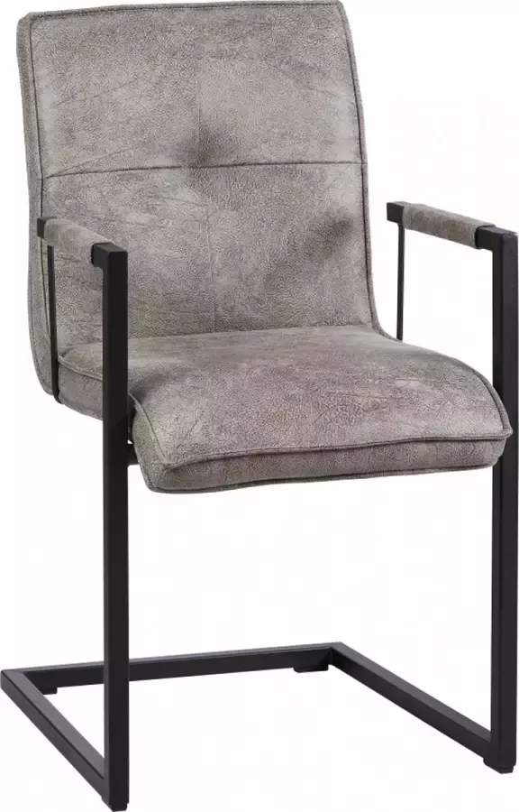 Woonexpress Armstoel Berkhout Grijs Microvezel Grijs 91x52x63cm (HxBxD)