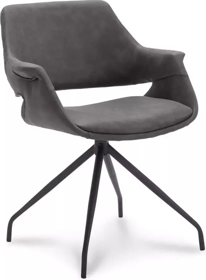 Woonexpress Armstoel Elshout Grijs Velvet Adore Steel 81x56x57cm (hxbxd)