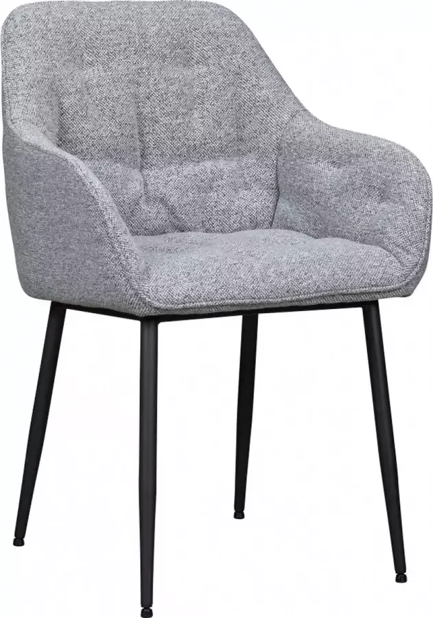 Woonexpress Eetkamerstoel Leende Textiel Grijs 58 x 83 x 55 cm (BxHxD) - Foto 2