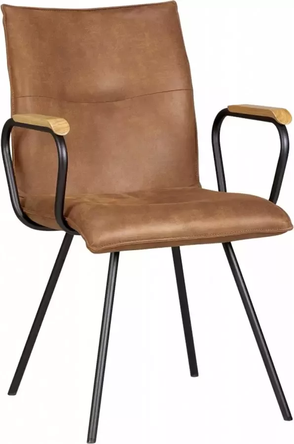 Woonexpress Eetkamerstoel Texel Microvezel Bruin 55 x 90 x 55 cm (BxHxD)