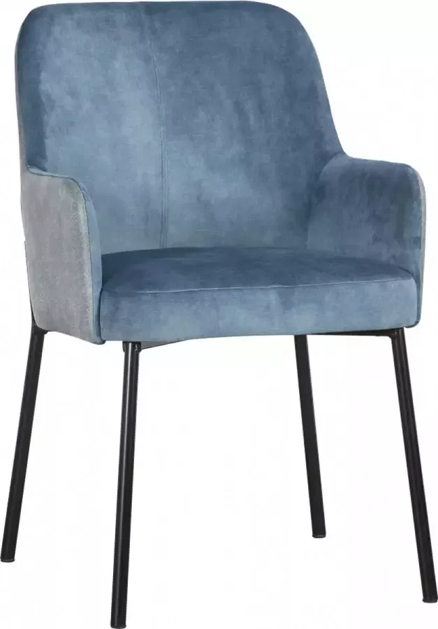 Woonexpress Eetkamerstoel Tholen Velvet Blauw 56 x 86 x 60 cm (BxHxD)