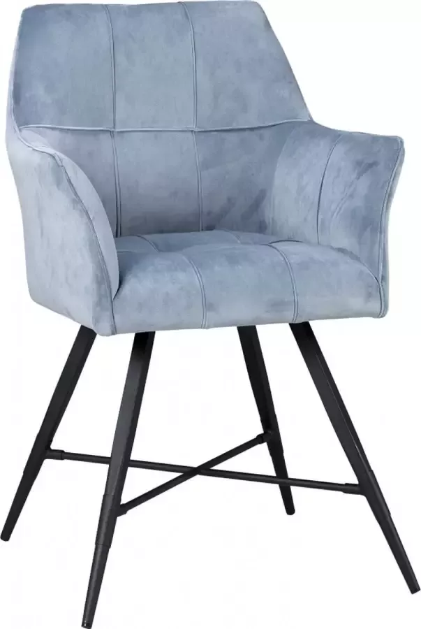Woonexpress Armstoel Tolbert Blauw Velvet Licht Blauw 85x63x63cm (hxbxd)