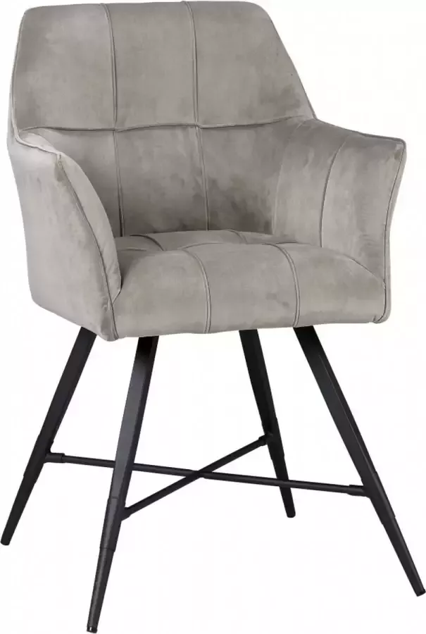 Woonexpress Armstoel Tolbert Grijs Velvet Taupe 85x63x63cm (hxbxd)