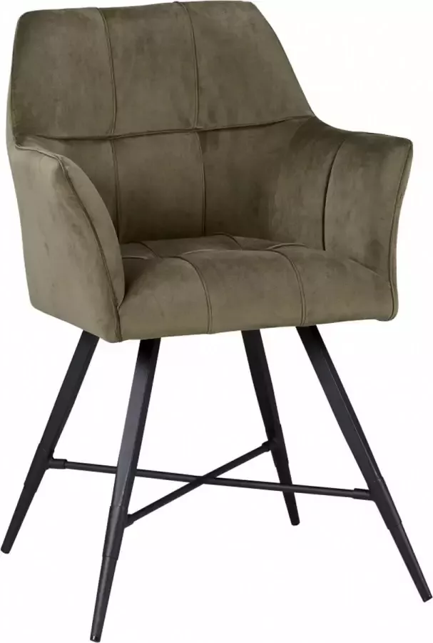 Woonexpress Eetkamerstoel Tolbert Velvet Groen 63 x 85 x 63 cm (BxHxD)