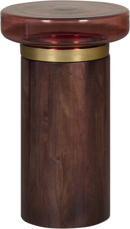 Woonexpress Bijzettafel Altea Glas Hout Bruin 30 x 49 x 30 cm (B x H x D)