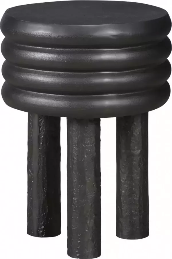 Woonexpress Bijzettafel Anloo Zwart Metaal Antiek Nikkel 48x35x35cm (hxbxd)