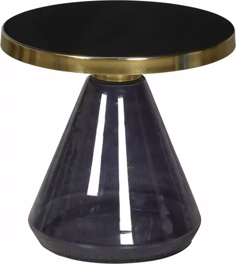 Woonexpress Bijzettafel Florence Blauw Glas Blad Zwart 42x45x45cm (hxbxd) - Foto 2